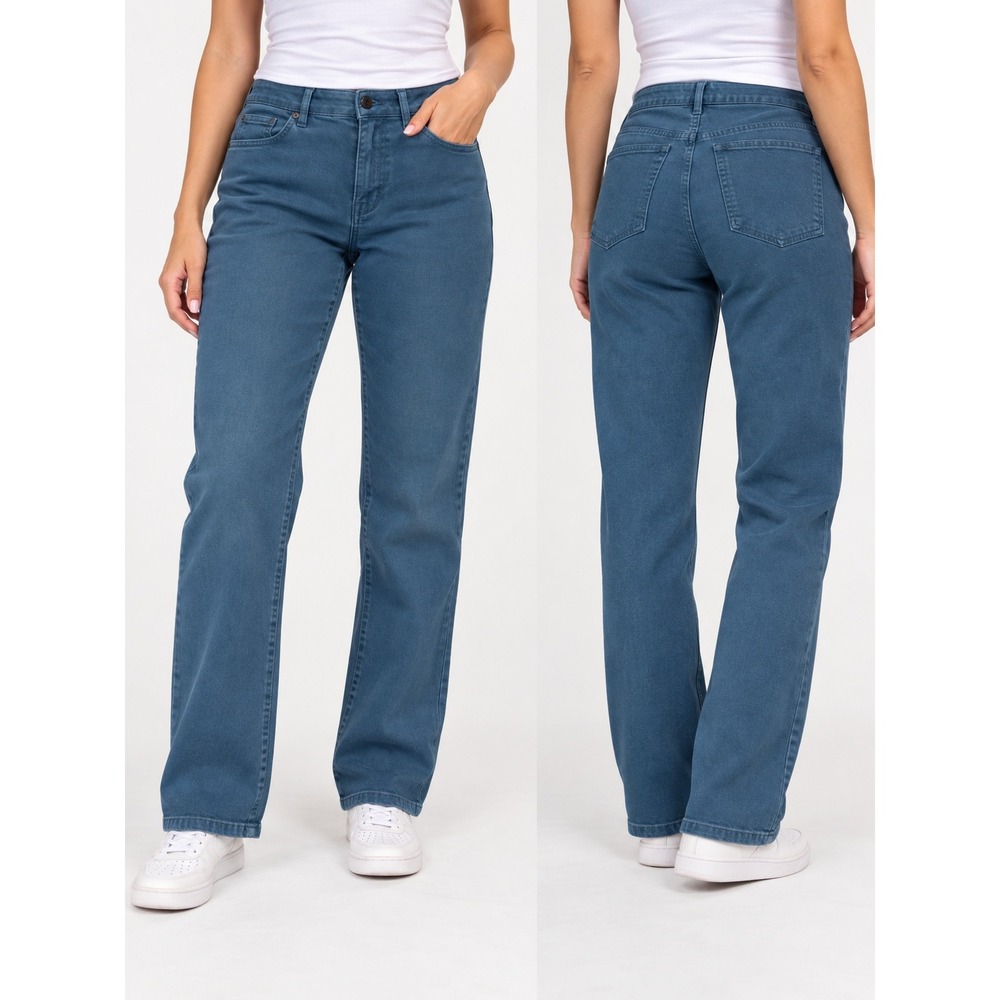 Gloria Vanderbilt Amanda High Rise Straight Leg Jeans Blue Teal 6P Womens